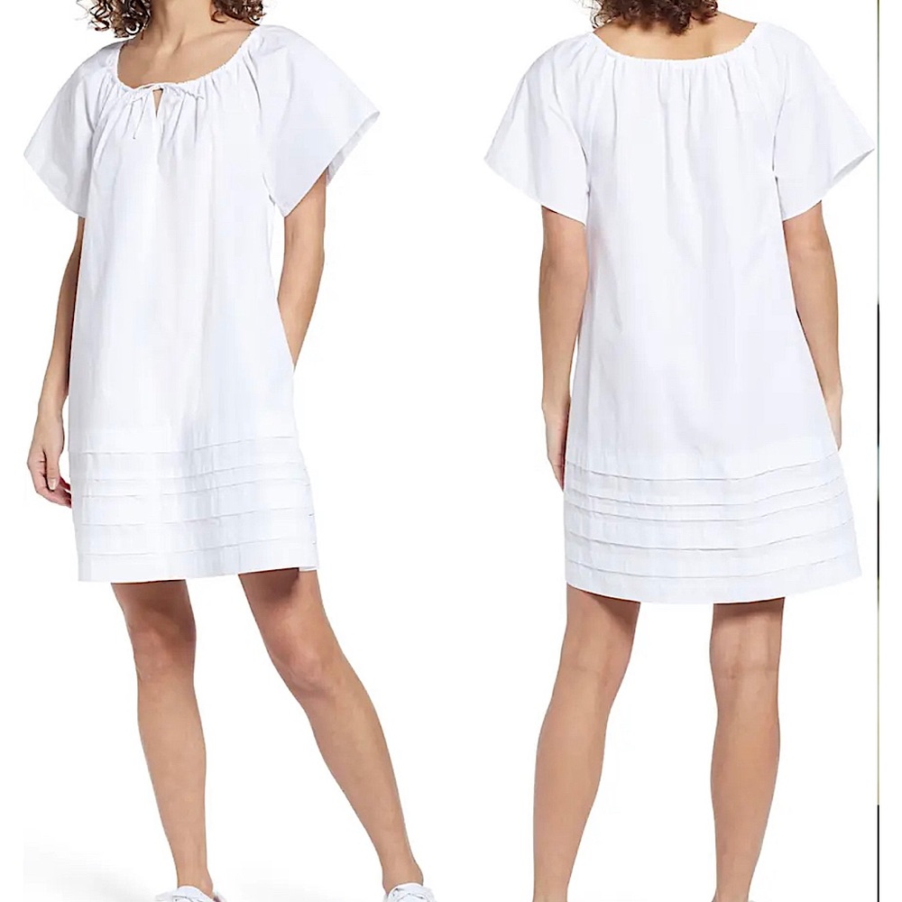 Madewell Flutter Sleeve Cotton Poplin Minidress - image 1